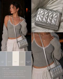 Chic Silver Quilted Crossbody Bag