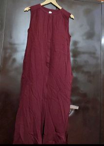 Burgundy Color Cut Sleeves Kurti For 32 Bust