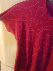 Cute Pink Heart Print T-Shirt