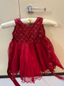 Red Sequined Party Dress