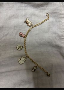 Cute Charm Bracelet with Shell, Cherry, Butterfly