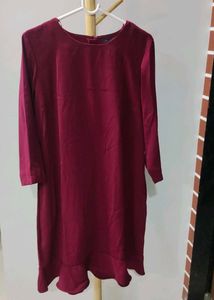 Maroon Shift Dress