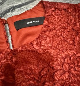 Elegant Red Lace Top