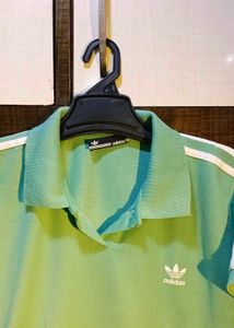 Adidas Polo Crop Top Green