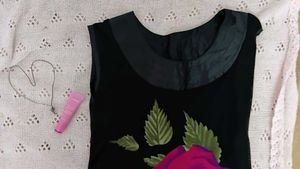 Black vintage dress with floral print