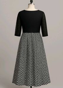 U &amp; F Black N White Long Maxi Dress For Women
