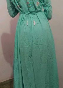 Embroidered Mint Green Maxi Dress