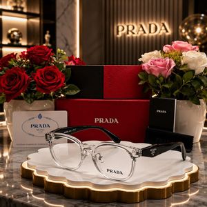 Prada-Inspired Transparent Square Frame Eyeglasses