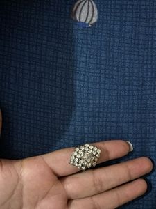 Elegant Silver-Tone Cocktail Ring