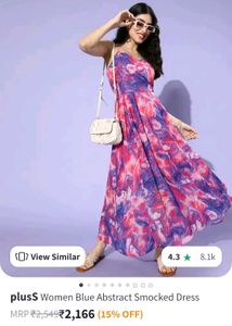 Abstract Smocked Dress