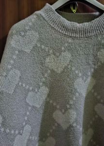 Heart Pattern Knit Sweater 🎀
