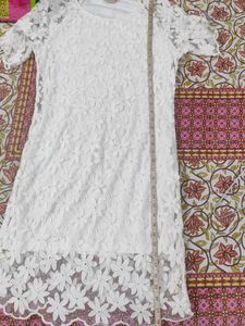 White Lace Floral Dress