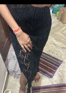 Chic Black Crochet Maxi Dress