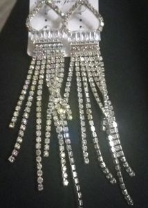 Korean Heart Shaped Party Wear Diamond Chain Earrings