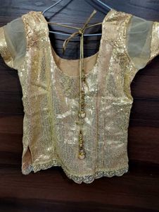 Golden Sequin Lehenga Set