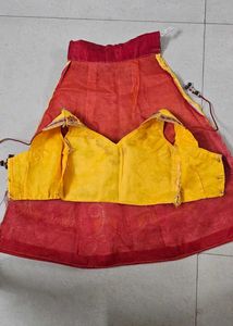 Kid Stunning Yellow&amp;Red Embroidered Lehenga Choli