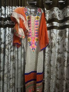 beautiful unstitched multi colour suit set