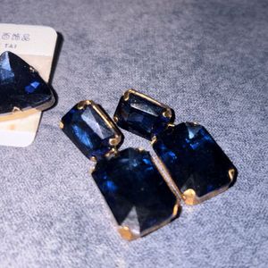 Elegant Blue Gemstone Earrings combo