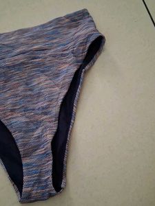 M High-Waisted Patterned Bikini Bottom