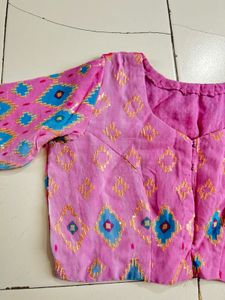 Vibrant Pink Geometric Print Blouse