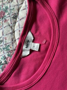 Vibrant Pink Crew Neck T-Shirt