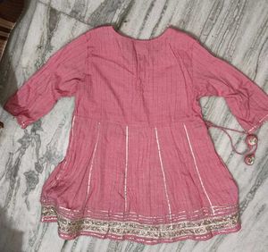 Pink Embroidered Kurti