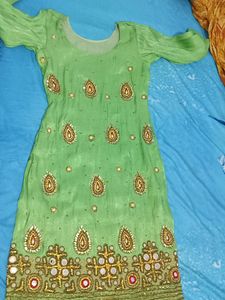 Green Embellished Salwar Kameez