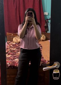 Stylish Striped Cropped Shirt