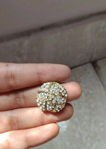 -Tone Crystal Rhinestone Statement Cocktail Ring (