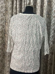 White Printed 3/4 Sleeve Top