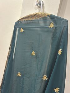 Embroidered Teal Kurta Set