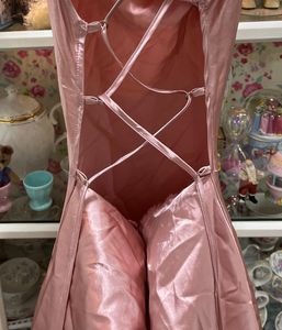 Pink Satin Cowl Neck Slip Dress Backless