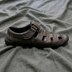 Men's Brown Synthetic Leather Sandals
