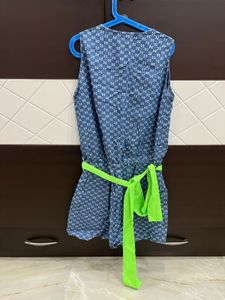 Shorts Jumpsuit With Neon Belt