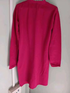 Brand New Pink Woolen Kurti With Floral Details