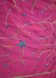 Pink Embellished Fabric