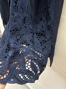 Elegant Navy Blue Lace Dress