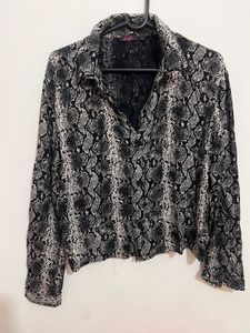 Snakeskin Print Long Sleeve Shirt