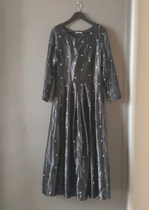 Elegant Black Embroidered Maxi Dress