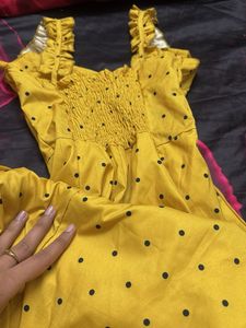 Yellow Polka Dot Mini Dress