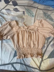Chic Puff Sleeve Square Neck Crop Top