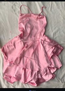 Chic Pink Ruffled Mini Dress