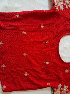 Red Embroidered Blouse