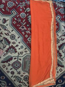 Orange dupatta with Embellished Border