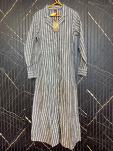 Striped Button-Down Maxi Dress