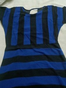 Blue &amp; Black Striped Dress