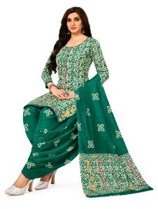 Mayur- Rama green batik suit