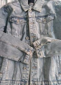 Light Wash Distressed Denim Jacket