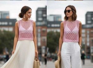 Pink Mesh Sleeveless Top