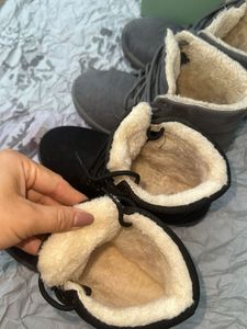 combo of 2 Winter Boots - Grey &amp; Black Pair